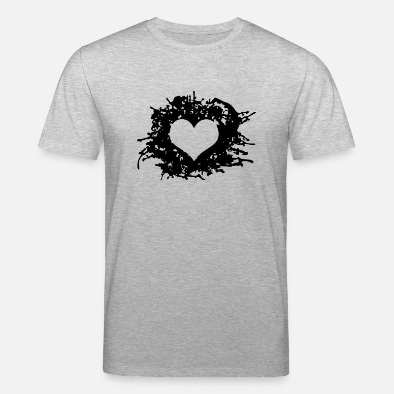 Herz Splatter - Stanley/Stella Unisex Bio-T-Shirt CREATOR  - Grau meliert