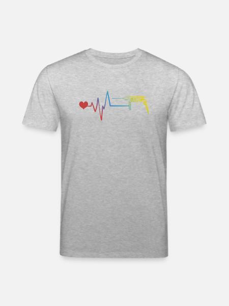 Drill pulse heartbeat - Stanley/Stella CREATOR Unisex Organic T-Shirt - heather grey