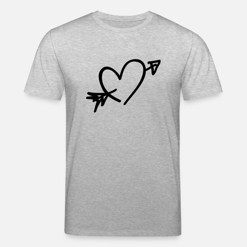 pfeil herz - Stanley/Stella Unisex Bio-T-Shirt CREATOR  - Grau meliert