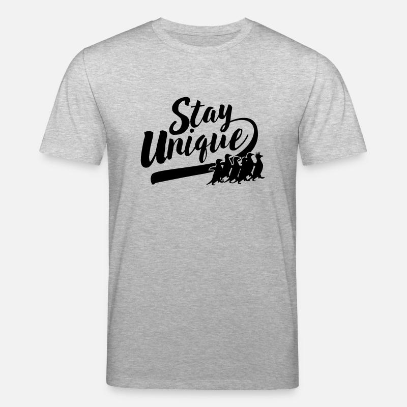 Stay Unique Penguin Punk - T-shirt bio CREATOR Stanley/Stella Unisexe - gris chiné