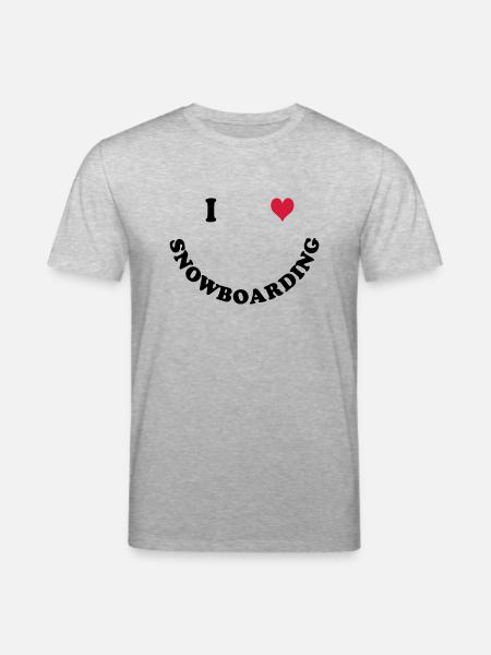 I love Snowboarding - Stanley/Stella CREATOR Unisex Organic T-Shirt - heather grey