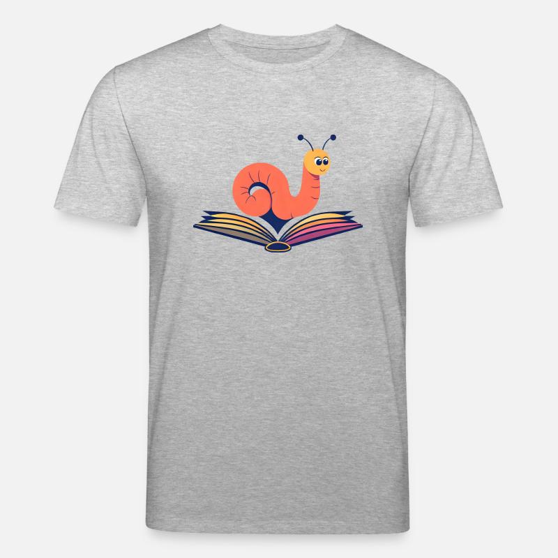 Lebendiger Bücherwurm - Stanley/Stella Unisex Bio-T-Shirt CREATOR  - Grau meliert