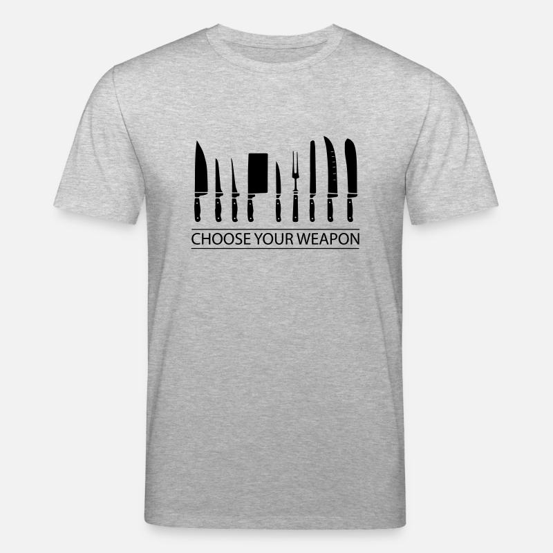 Beruf Koch Messer Geschenk - Stanley/Stella Unisex Bio-T-Shirt CREATOR  - Grau meliert
