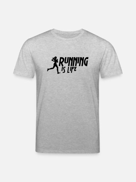 running is life female i 1c - Stanley/Stella CREATOR Unisex Organic T-Shirt - heather grey