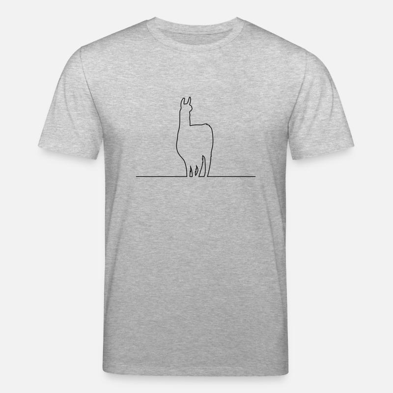 lama silhouette kontur - Stanley/Stella Unisex Bio-T-Shirt CREATOR  - Grau meliert