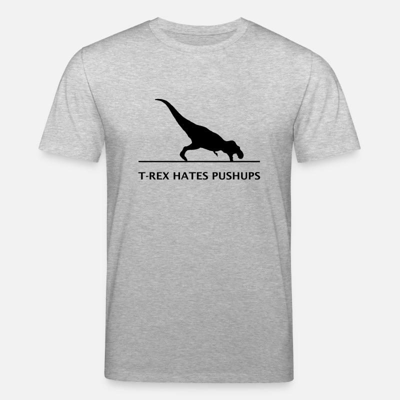 T-rex hates pushups - Stanley/Stella Unisex Bio-T-Shirt CREATOR - Grau meliert