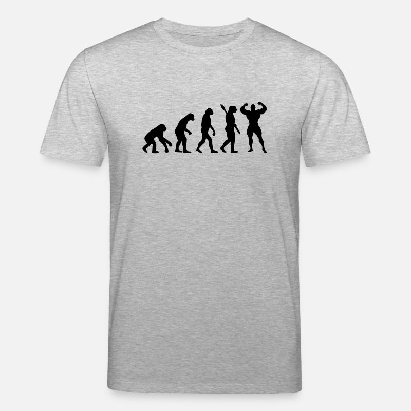 Evolution of Bodybuilder - Stanley/Stella Unisex Bio-T-Shirt CREATOR  - Grau meliert