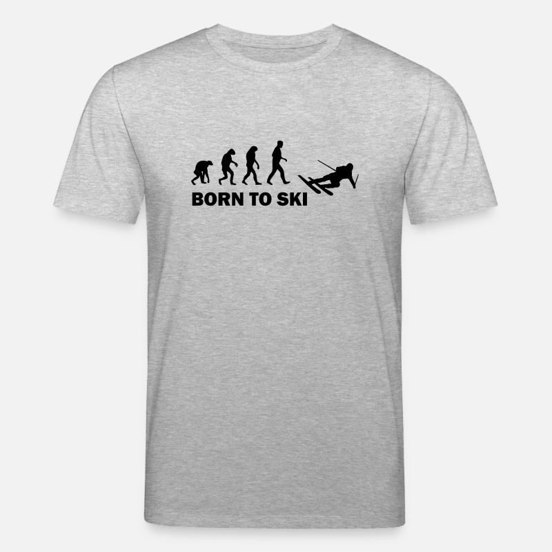 born to ski - T-shirt bio CREATOR Stanley/Stella Unisexe - gris chiné