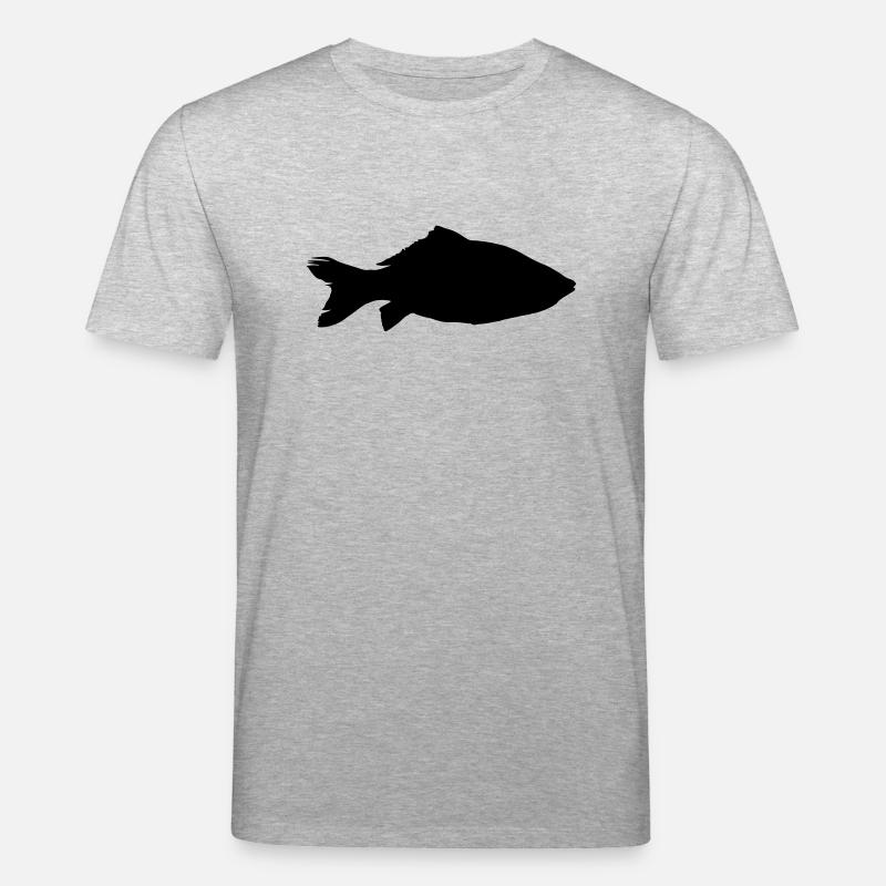 fish carp silhouette - Stanley/Stella Unisex Bio-T-Shirt CREATOR  - Grau meliert