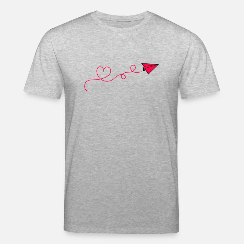 Coeur d’avion en papier - T-shirt bio CREATOR Stanley/Stella Unisexe - gris chiné