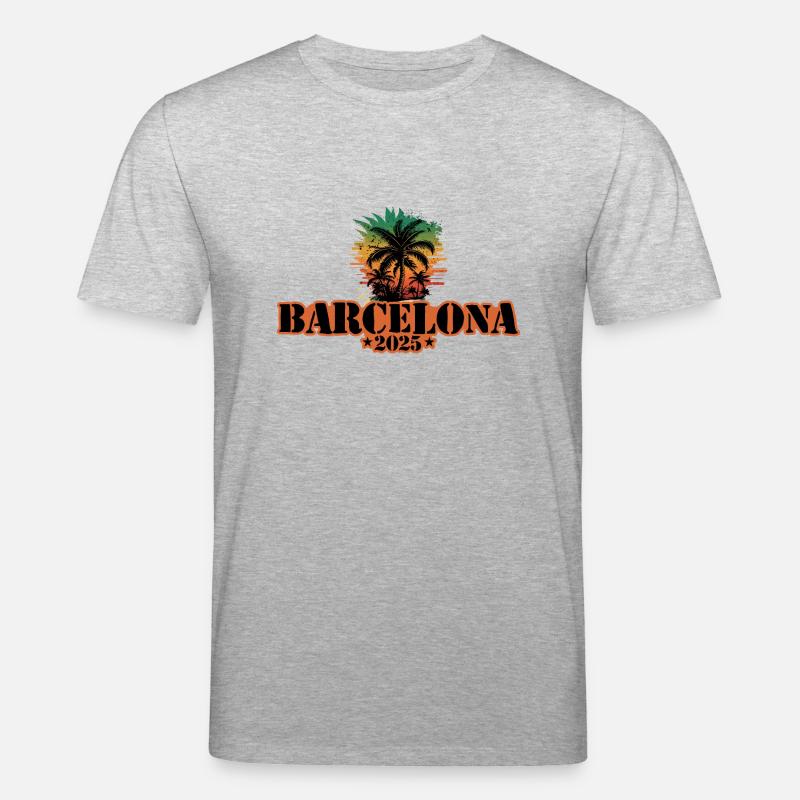 Palmiers de Barcelone 2025 - T-shirt bio CREATOR Stanley/Stella Unisexe - gris chiné