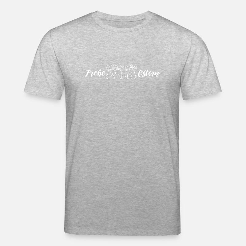 Frohe Ostern Hasen Lustig - Stanley/Stella Unisex Bio-T-Shirt CREATOR  - Grau meliert