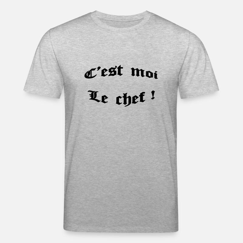 c'est moi le chef ! - Stanley/Stella CREATOR Unisex Organic T-Shirt - heather grey