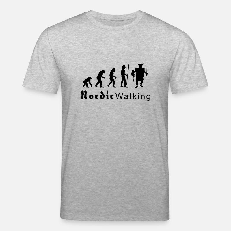 evolution_nordicwalking1 - Stanley/Stella Unisex Bio-T-Shirt CREATOR  - Grau meliert
