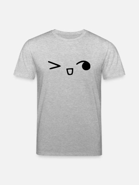 kawaii_face_8 - Stanley/Stella Unisex Bio-T-Shirt CREATOR  - Grau meliert