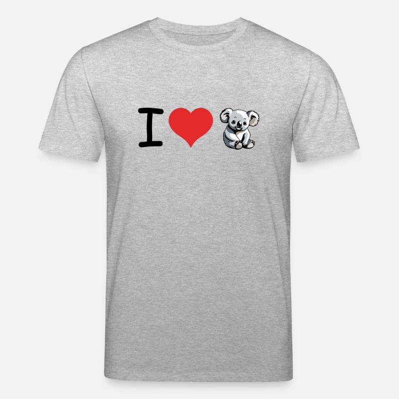 J’aime Koala Citation - Pet Design - T-shirt bio CREATOR Stanley/Stella Unisexe - gris chiné