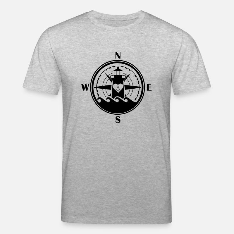 leuchtturm_kompass_01 - Stanley/Stella Unisex Bio-T-Shirt CREATOR - Grau meliert