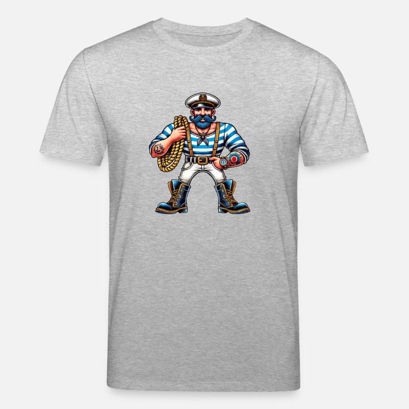 Matrose Seemann Comic - Stanley/Stella Unisex Bio-T-Shirt CREATOR  - Grau meliert