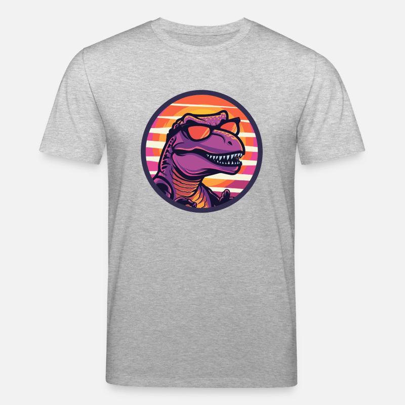 Dinosaurier T-Rex Cool Sommer - Stanley/Stella Unisex Bio-T-Shirt CREATOR - Grau meliert