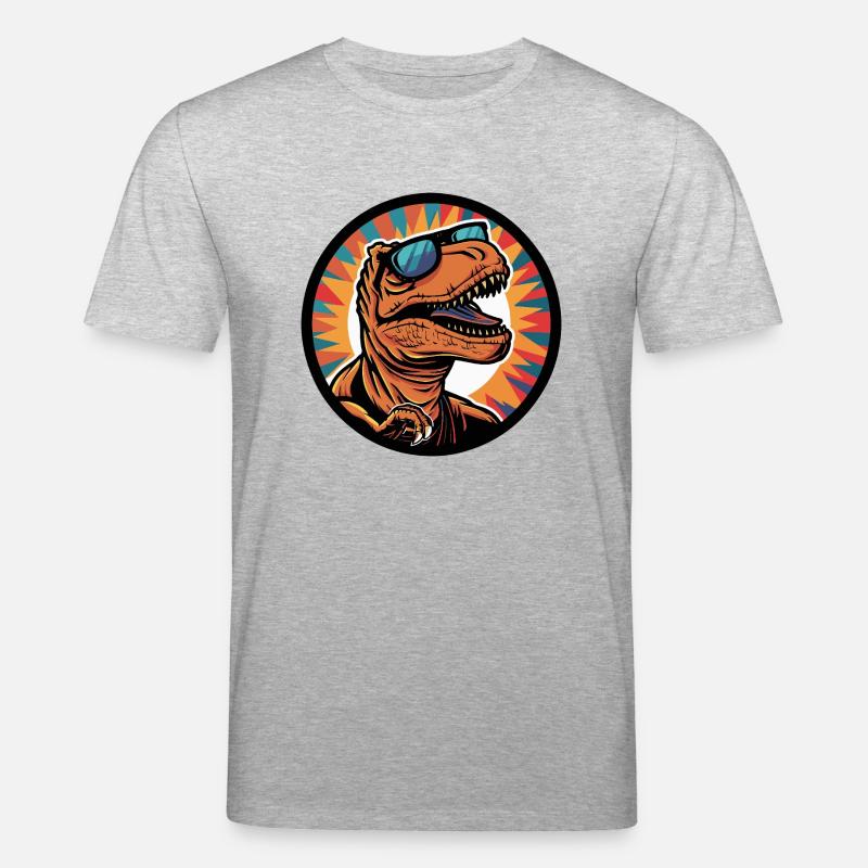 Dinosaur T-Rex Cool Comic - Stanley/Stella CREATOR Unisex Organic T-Shirt - heather grey