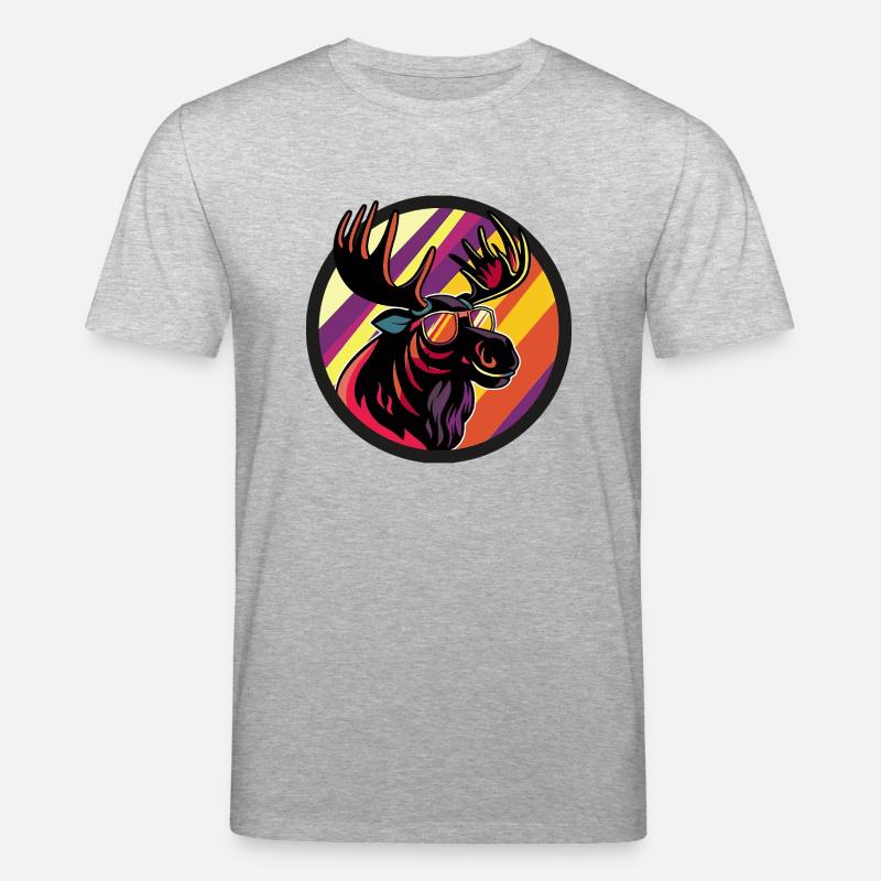 Moose Comic Cool - Stanley/Stella CREATOR Unisex Organic T-Shirt - heather grey