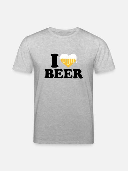I love beer - Stanley/Stella CREATOR Unisex Organic T-Shirt - heather grey