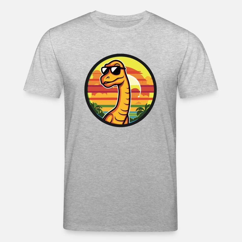 Dinosaurier brontosaurus Comic - Stanley/Stella Unisex Bio-T-Shirt CREATOR  - Grau meliert