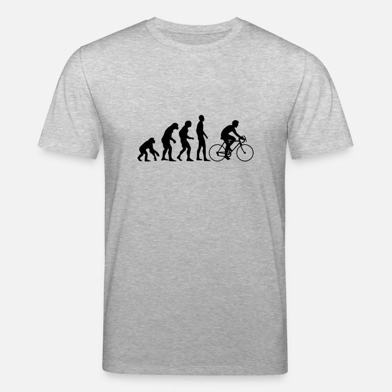 Human Evolution Rennrad - Stanley/Stella Unisex Bio-T-Shirt CREATOR  - Grau meliert
