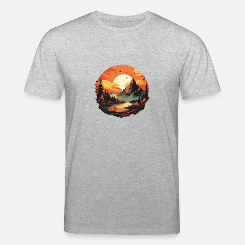 Landschaft - Stanley/Stella Unisex Bio-T-Shirt CREATOR  - Grau meliert