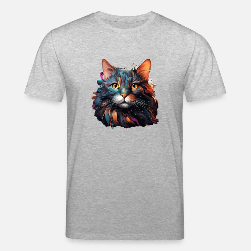 Katze - Stanley/Stella Unisex Bio-T-Shirt CREATOR - Grau meliert
