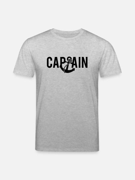 Captain Anchor Logo - Stanley/Stella CREATOR Unisex Organic T-Shirt - heather grey