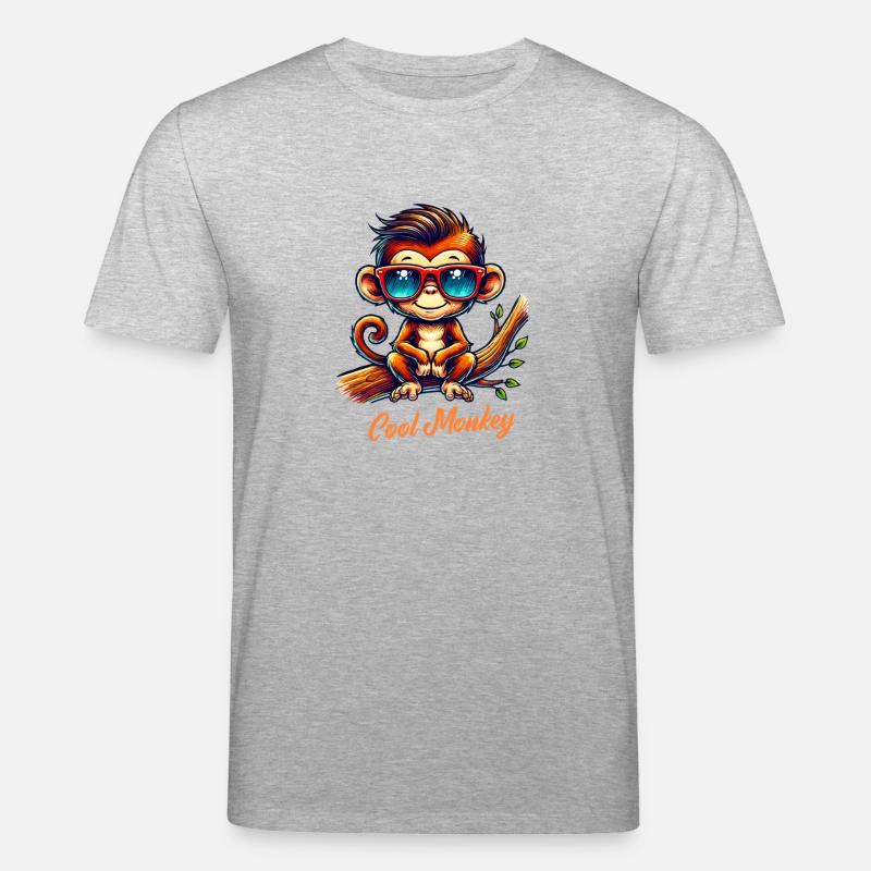affe sonnenbrille comic - Stanley/Stella Unisex Bio-T-Shirt CREATOR  - Grau meliert