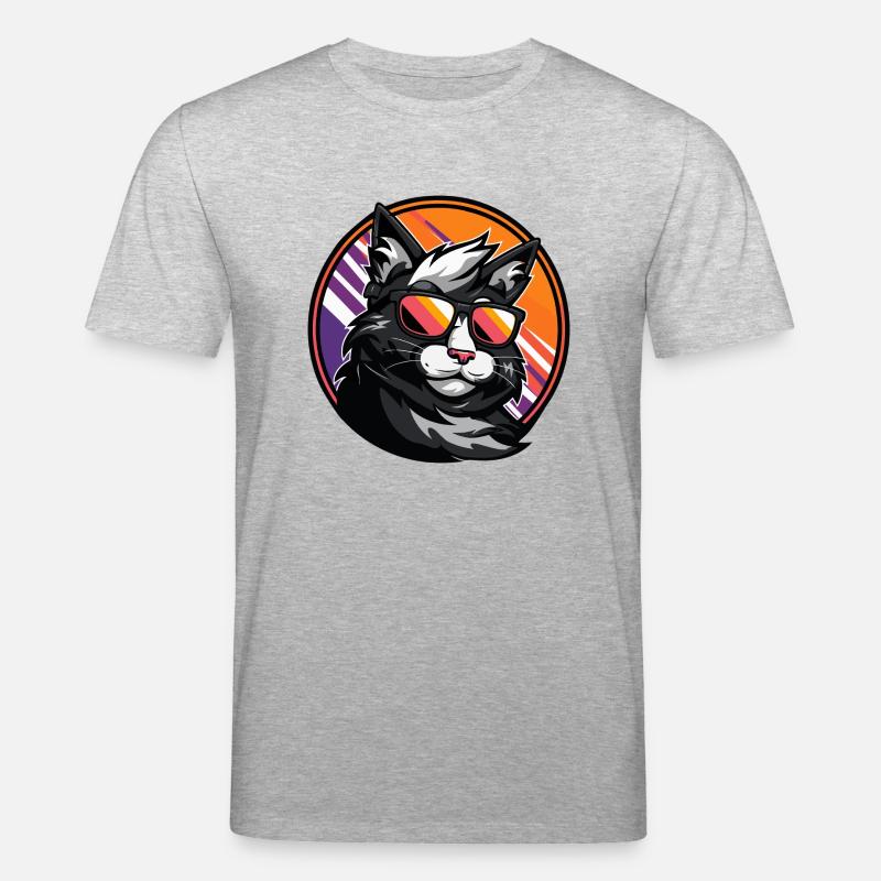 Chat Bande Dessinée Cool - T-shirt bio CREATOR Stanley/Stella Unisexe - gris chiné