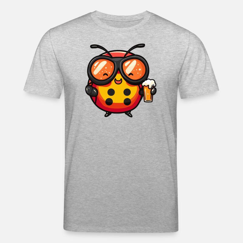 Ladybug Après-ski Bière Bande dessinée - T-shirt bio CREATOR Stanley/Stella Unisexe - gris chiné