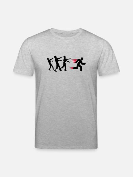 Run From Zombies - Stanley/Stella CREATOR Unisex Organic T-Shirt - heather grey