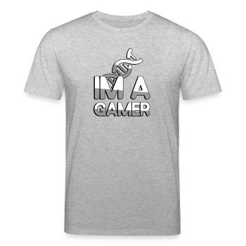 IM A GAMER + ADN - Jeux - T-shirt bio CREATOR Stanley/Stella Unisexe - gris chiné - Devant - Alina (178cm) & Michal (187cm)