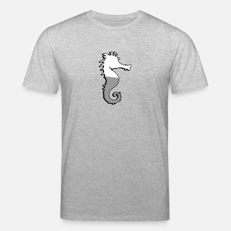 Seepferdchen - Illustration - Stanley/Stella Unisex Bio-T-Shirt CREATOR  - Grau meliert