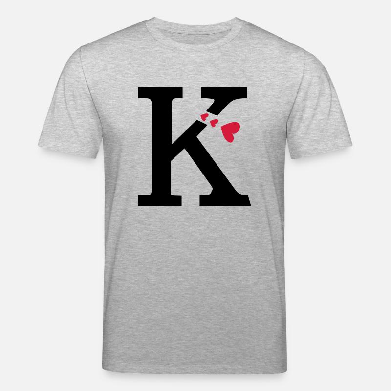 Großbuchstabe K mit Herzen - Stanley/Stella Unisex Bio-T-Shirt CREATOR  - Grau meliert