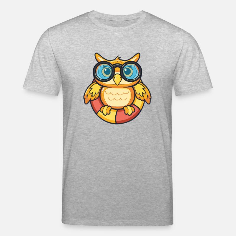 Eule Comic Cool - Stanley/Stella Unisex Bio-T-Shirt CREATOR  - Grau meliert