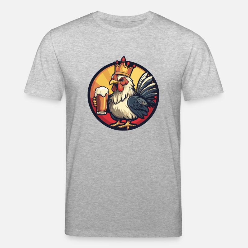 Huhn Bier - Stanley/Stella Unisex Bio-T-Shirt CREATOR  - Grau meliert
