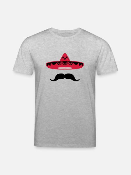 Mexican mustache hat 200 - Stanley/Stella CREATOR Unisex Organic T-Shirt - heather grey