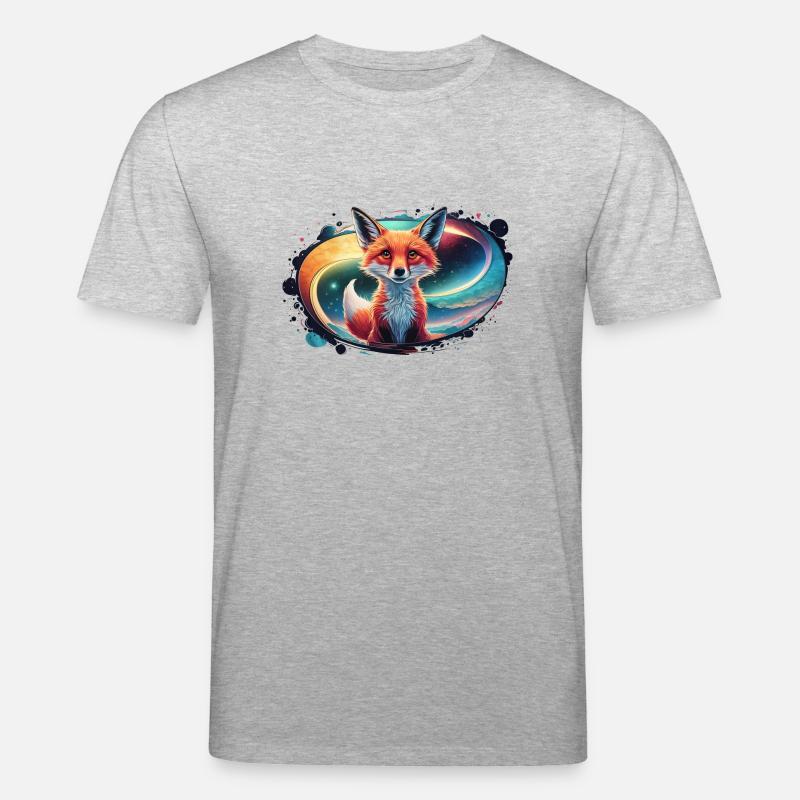 Fox - Illustration - Stanley/Stella CREATOR Unisex Organic T-Shirt - heather grey