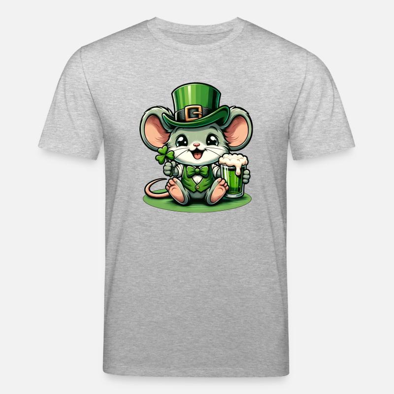 St. Patrick's Maus im Festlook - Stanley/Stella Unisex Bio-T-Shirt CREATOR  - Grau meliert