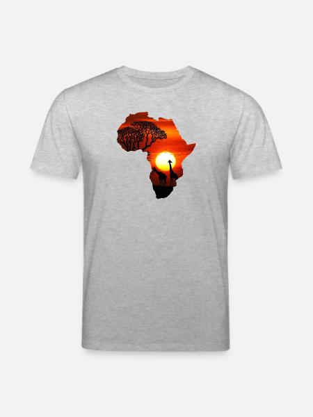 Afrika safari kontinent - Stanley/Stella CREATOR økologisk unisex-T-shirt - grå meleret