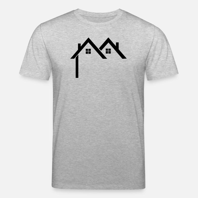 Wohngebiet Logo Häuser - Stanley/Stella Unisex Bio-T-Shirt CREATOR  - Grau meliert