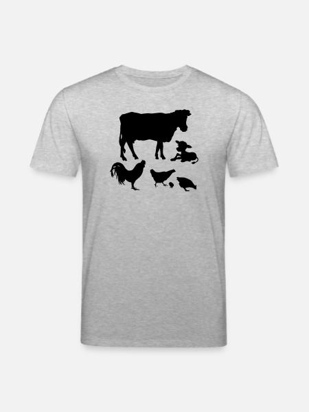 Cow calf chickens rooster chicks - Stanley/Stella CREATOR Unisex Organic T-Shirt - heather grey