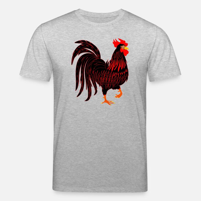 Schwarzer Hahn Coq - Stanley/Stella Unisex Bio-T-Shirt CREATOR  - Grau meliert