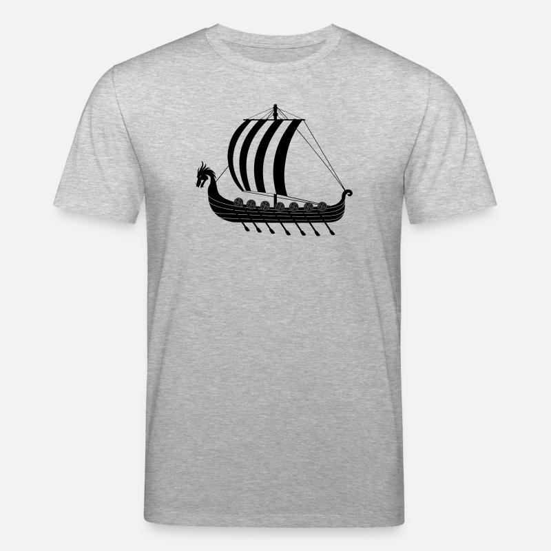 Wikinger-Drachenschiff dragar - Stanley/Stella Unisex Bio-T-Shirt CREATOR  - Grau meliert