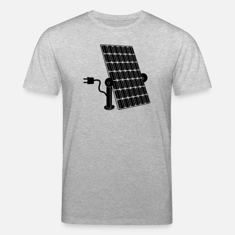 Solarpanel mit Stecker - Stanley/Stella Unisex Bio-T-Shirt CREATOR  - Grau meliert