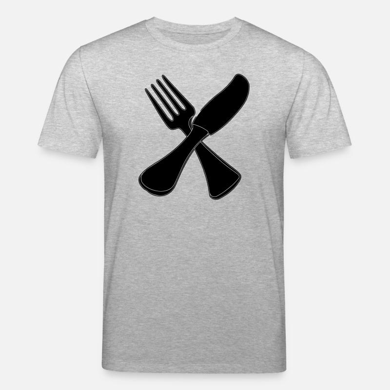 Besteck Messer und Gabel - Stanley/Stella Unisex Bio-T-Shirt CREATOR  - Grau meliert